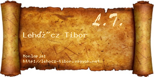 Lehőcz Tibor névjegykártya